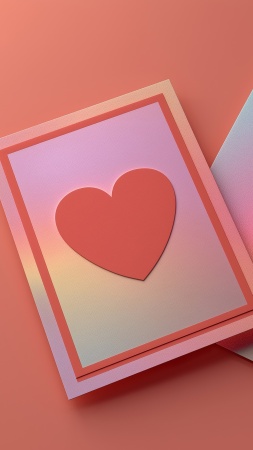 valentines card wallpaper, love craft, romantic gesture, background for mobile wallpaper (vertical)