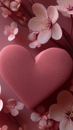 pastel hearts wallpaper, relationship goals, floral arrangements, background for mobile wallpaper (vertical)