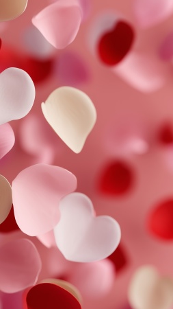 heart decorations wallpaper, floral design, forever love, background for mobile wallpaper (vertical)