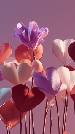 affection wallpaper, spring blooms, lovecore aesthetic, background for mobile wallpaper (vertical)