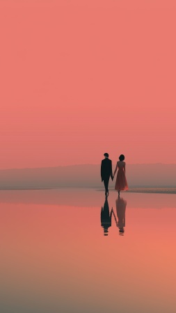 intimate moments wallpaper, beautiful horizon, ocean sunset, background for mobile wallpaper (vertical)