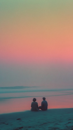 gentle waves wallpaper, nature connection, intimate moment, background for mobile wallpaper (vertical)