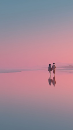 intimate connection wallpaper, serene moments, relaxing ocean, background for mobile wallpaper (vertical)