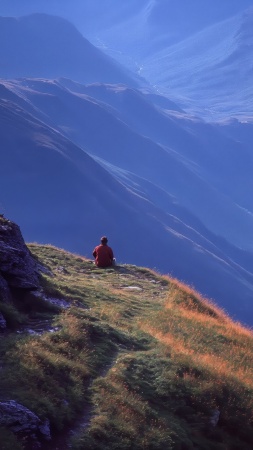 summit view wallpaper, retro, vintage travel, background for mobile wallpaper (vertical)