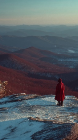 mindful wallpaper, mountain landscape, nature exploration, background for mobile wallpaper (vertical)