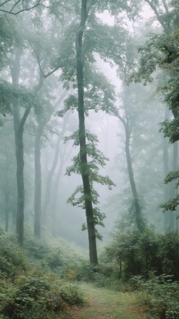 wild forest wallpaper, mossy, natural landscape, background for mobile wallpaper (vertical)