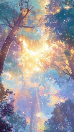 sunlight filtering wallpaper, ethereal color, sunbeams, background for mobile wallpaper (vertical)