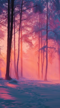 misty colors wallpaper, fantasy art, nature wonder, background for mobile wallpaper (vertical)