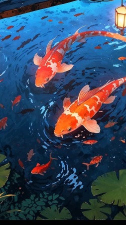 water feature wallpaper, outdoor oasis, landscape design, background for mobile wallpaper (vertical)