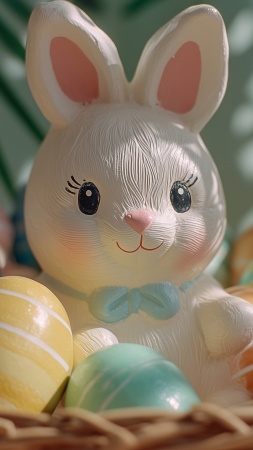 spring celebration wallpaper, family traditions, whimsical design, background for mobile wallpaper (vertical)