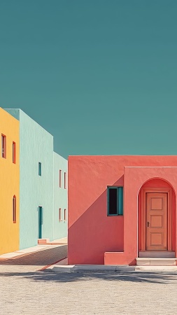 waterfront view wallpaper, serene getaway, summer vibes, background for mobile wallpaper (vertical)