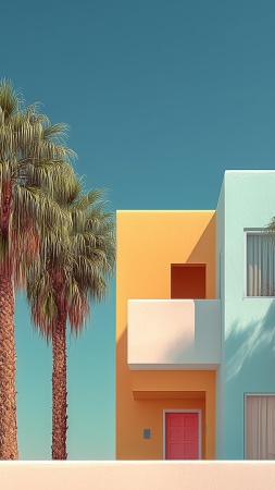 summer vibes wallpaper, picturesque landscape, sunny day, background for mobile wallpaper (vertical)