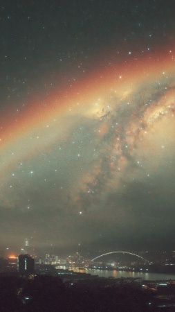 volumetric lighting wallpaper, urban aesthetics, modern architecture, background for mobile wallpaper (vertical)