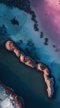 drone photography wallpaper, aerial view, blue waters, background for mobile wallpaper (vertical)
