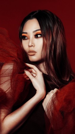Lucy Creber, Top Fashion Models 2015, model, red (vertical)