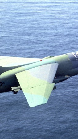 LTV A-7 Corsair II, jet, attack, fighter, A-7, Corsair, sea, review, flight (vertical)