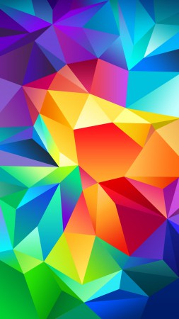 polygon, 4k, HD wallpaper, android wallpaper, triangle, background, orange, red, blue, pattern (vertical)