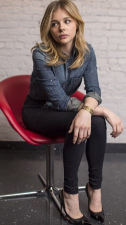 Chloe Moretz, actress, blonde, portrait (vertical)