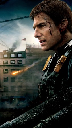 Edge of tomorrow, movie, tom cruise, battle, fire, smoke (vertical)