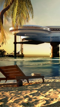 Water Discus Hotel, Dubai, sea, ocean, travel, hotel, beach, sand, booking, relax (vertical)
