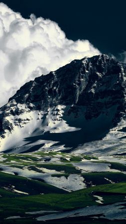 Aragats, 5k, 4k wallpaper, Armenia, mountains, clouds (vertical)