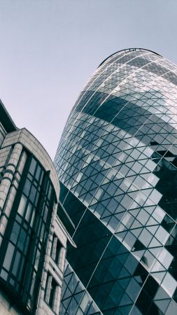 Gherkin building, London, UK, skyscrapers (vertical)
