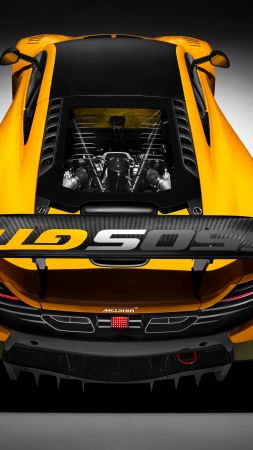 McLaren 650S GT3, Geneva International Motor Show 2016, sports car, yellow (vertical)