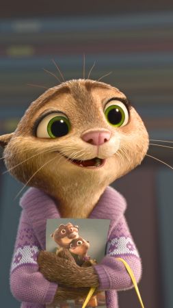Zootopia, Mrs. Otterton, otter, Best Animation Movies of 2016, cartoon (vertical)