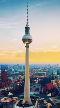 fernsehturm, berlin, tv tower, germany (vertical)