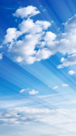 clouds, 5k, 4k wallpaper, 8k, silver lining, blue sky (vertical)