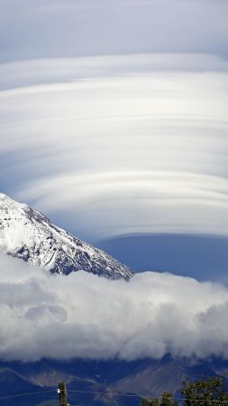 cloud, 4k, HD wallpaper, mountain, sky (vertical)