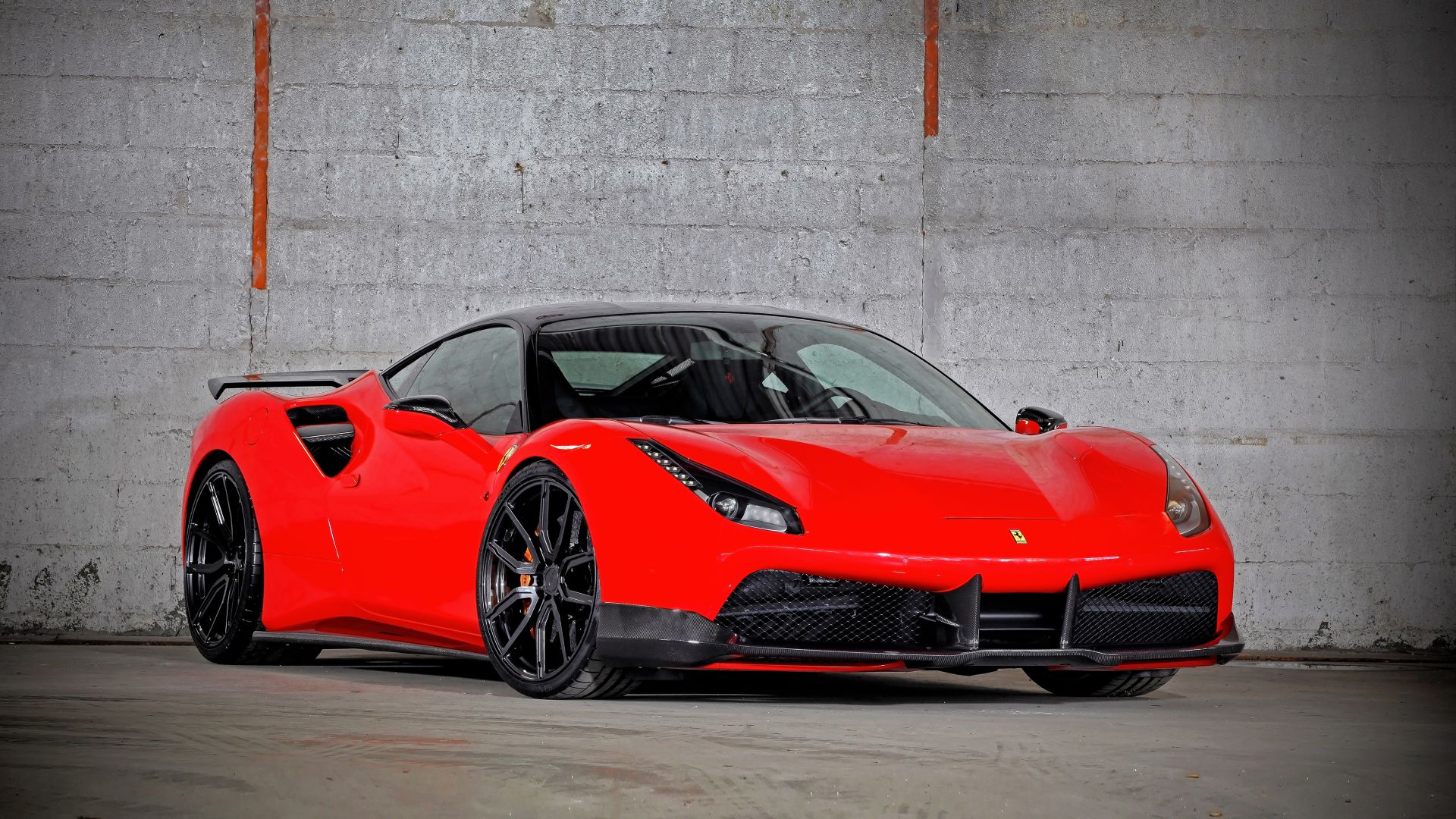 VOS Performance, Ferrari 488 GTB, sport cars, race cars, red (horizontal)