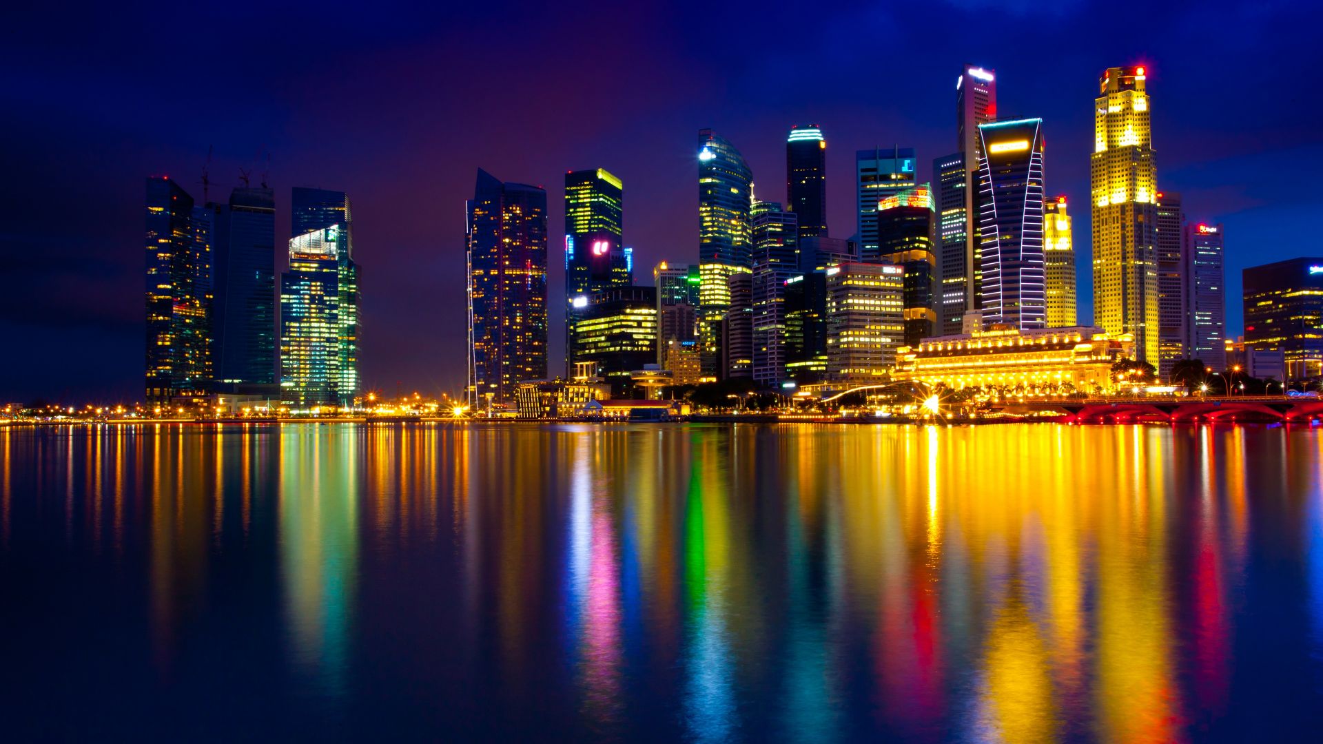 marina bay, singapore, town, color light (horizontal)