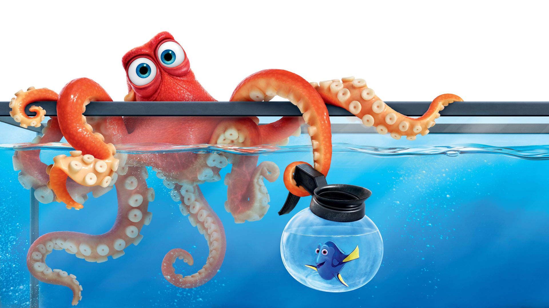 Finding Dory, hank, nemo, fish, octopus, animation (horizontal)