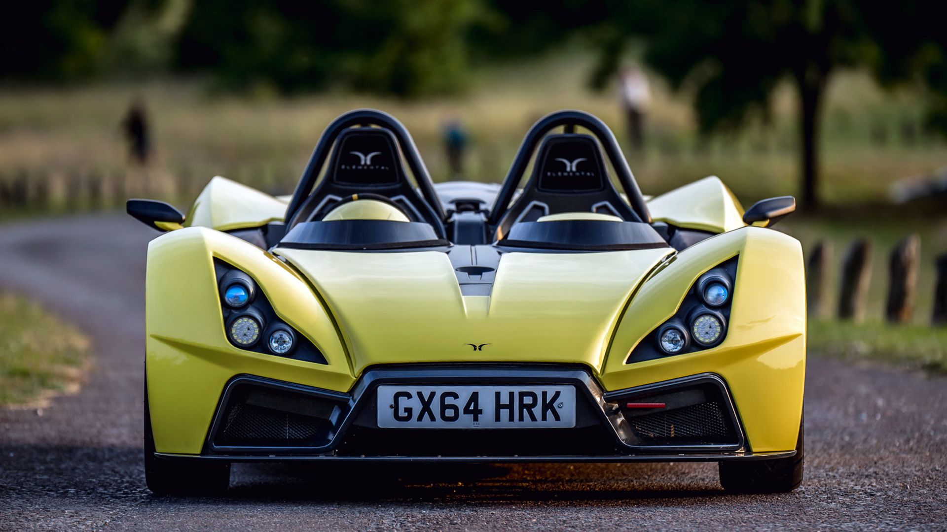 Elemental Rp1, roadster, track, supercar, yellow (horizontal)