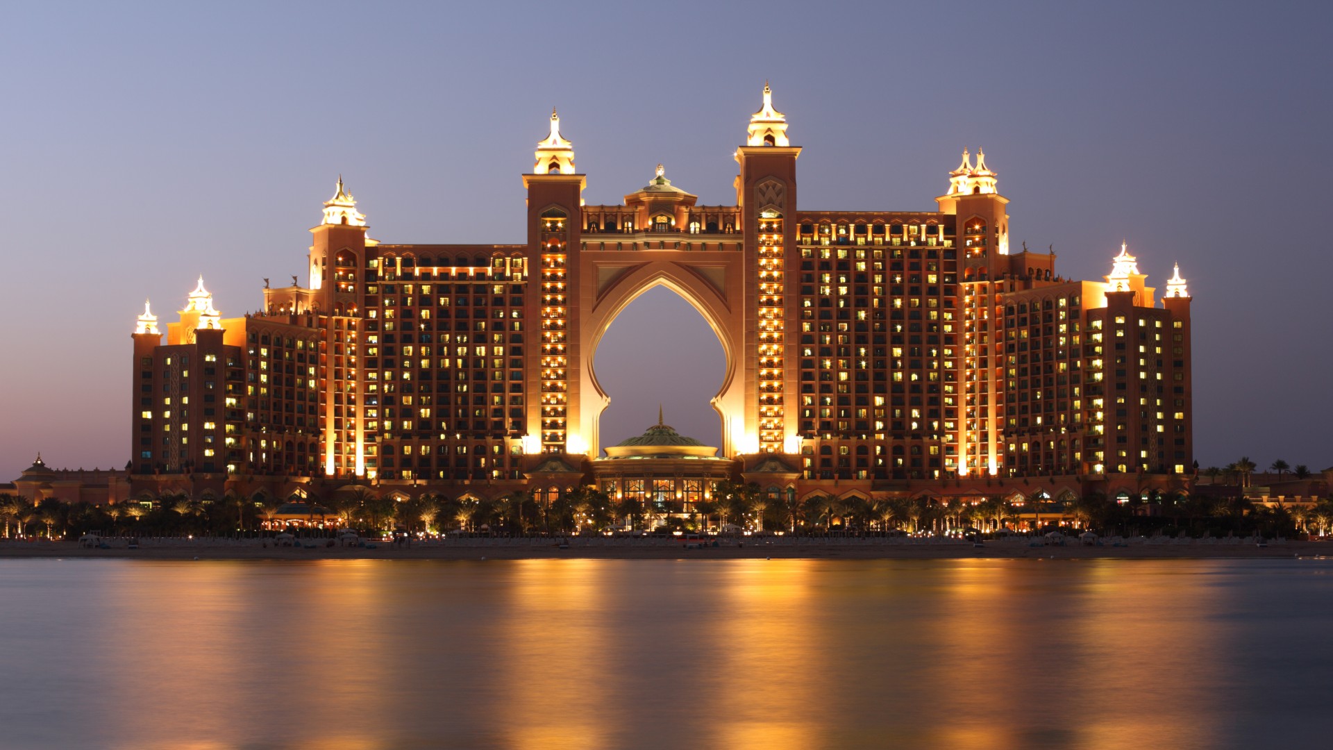 Atlantis, Dubai, Hotel, night, resort, sea, ocean, water, sky, travel, vacation, booking (horizontal)