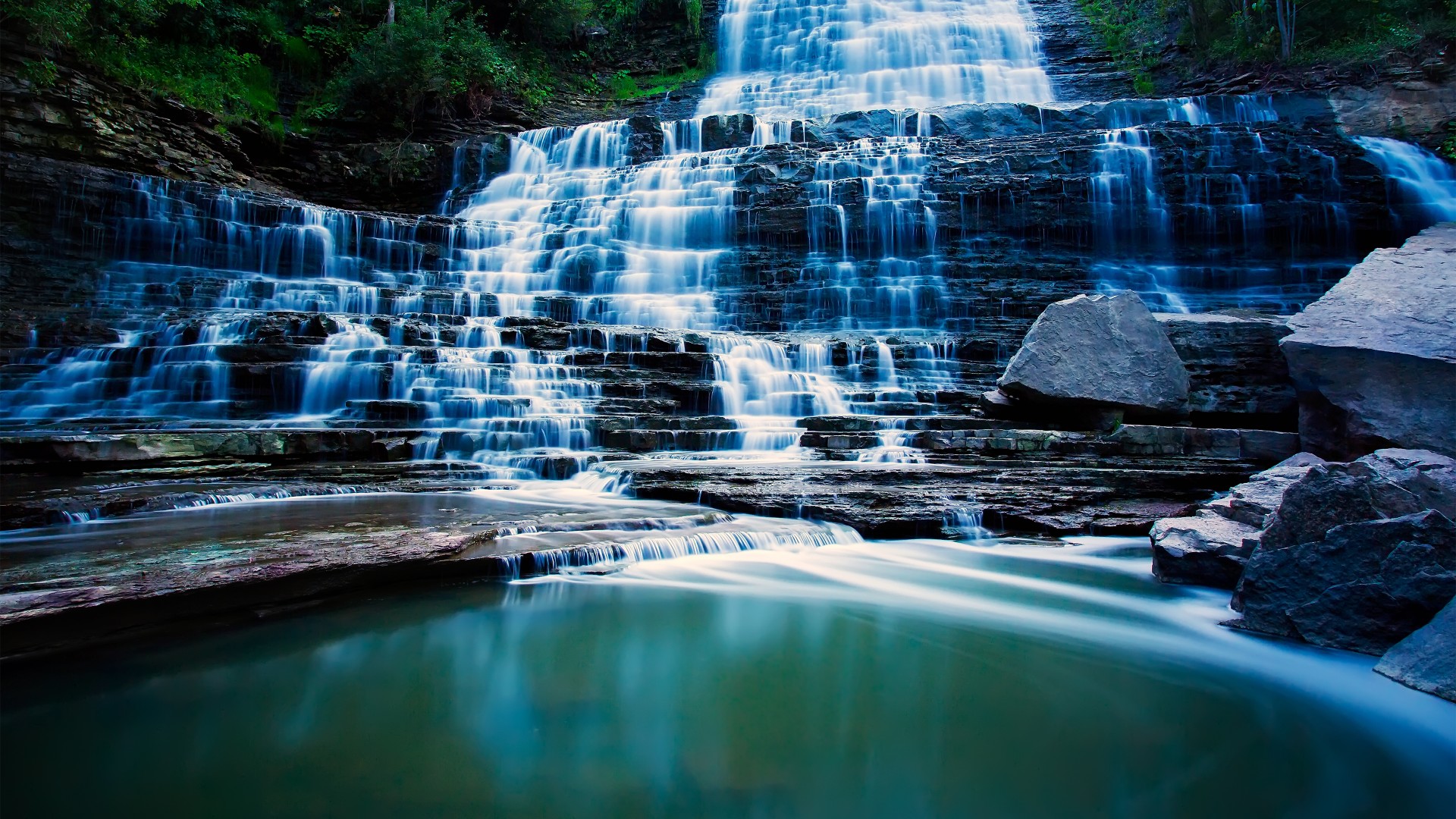 Pongour Waterfall, 4k, HD wallpaper, falls, travel, Pongour, waterfall, Dalat, Vietnam, mountain (horizontal)