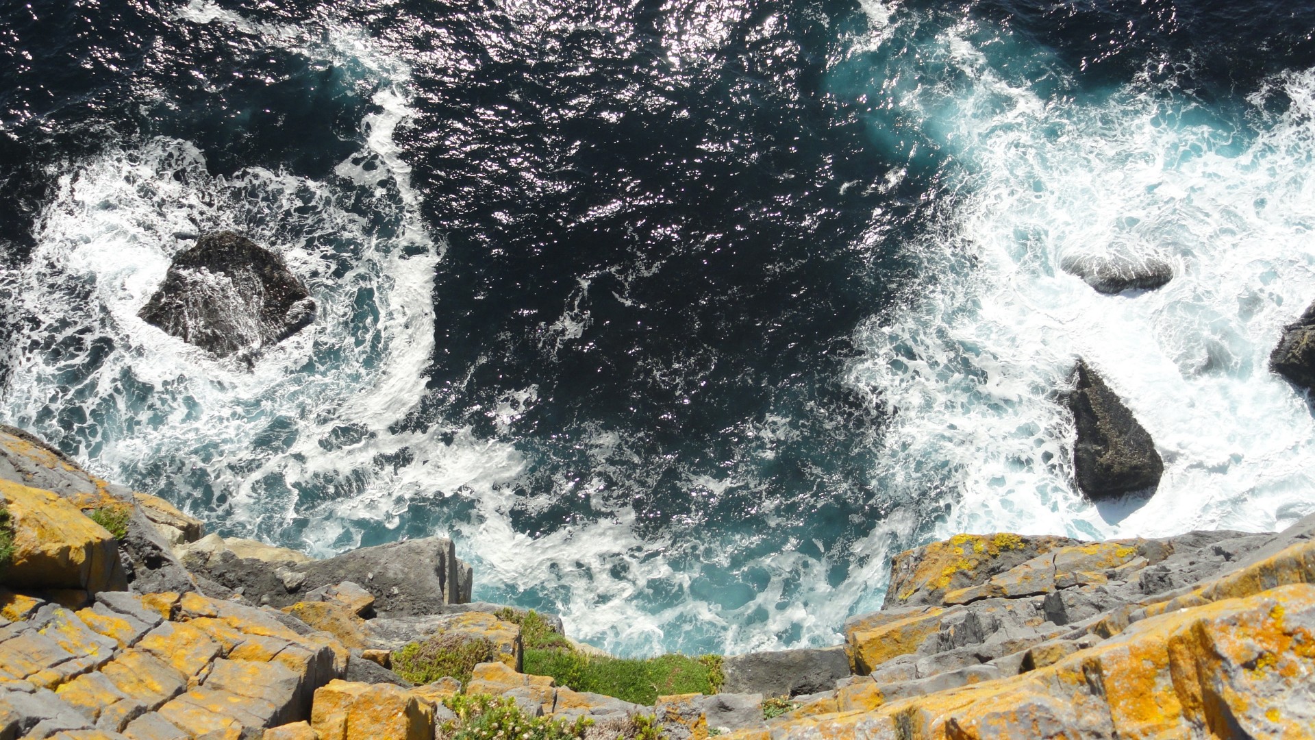 Ireland, 5k, 4k wallpaper, cliffs, landscape, Sea, ocean, water, rocks, blue, nature (horizontal)