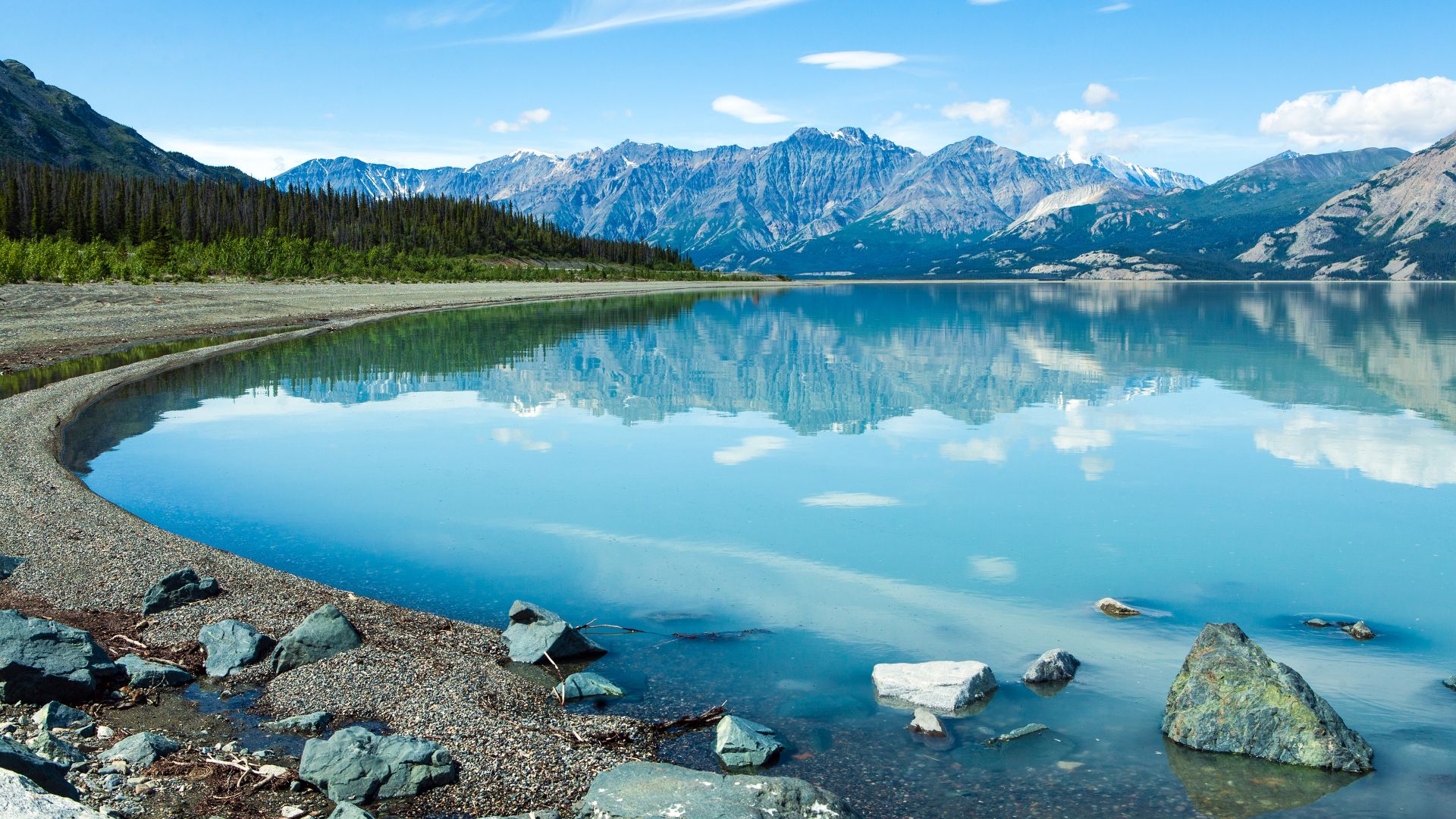 Canada, 5k, 4k wallpaper, Kluane Lake, Yukon, Landscape, Mountain (horizontal)