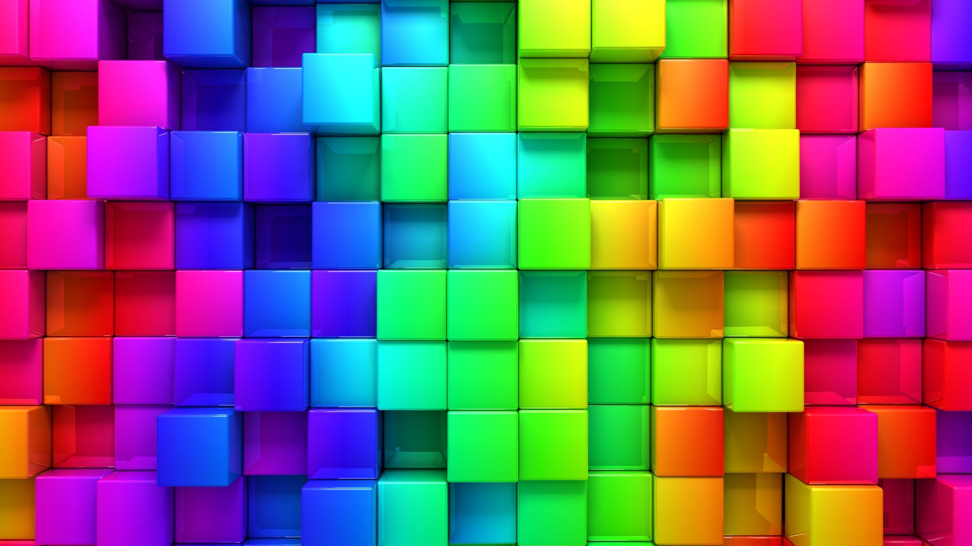 cube, blocks, 4k, 5k, 3d, iphone wallpaper, android wallpaper, rainbow, abstract (horizontal)