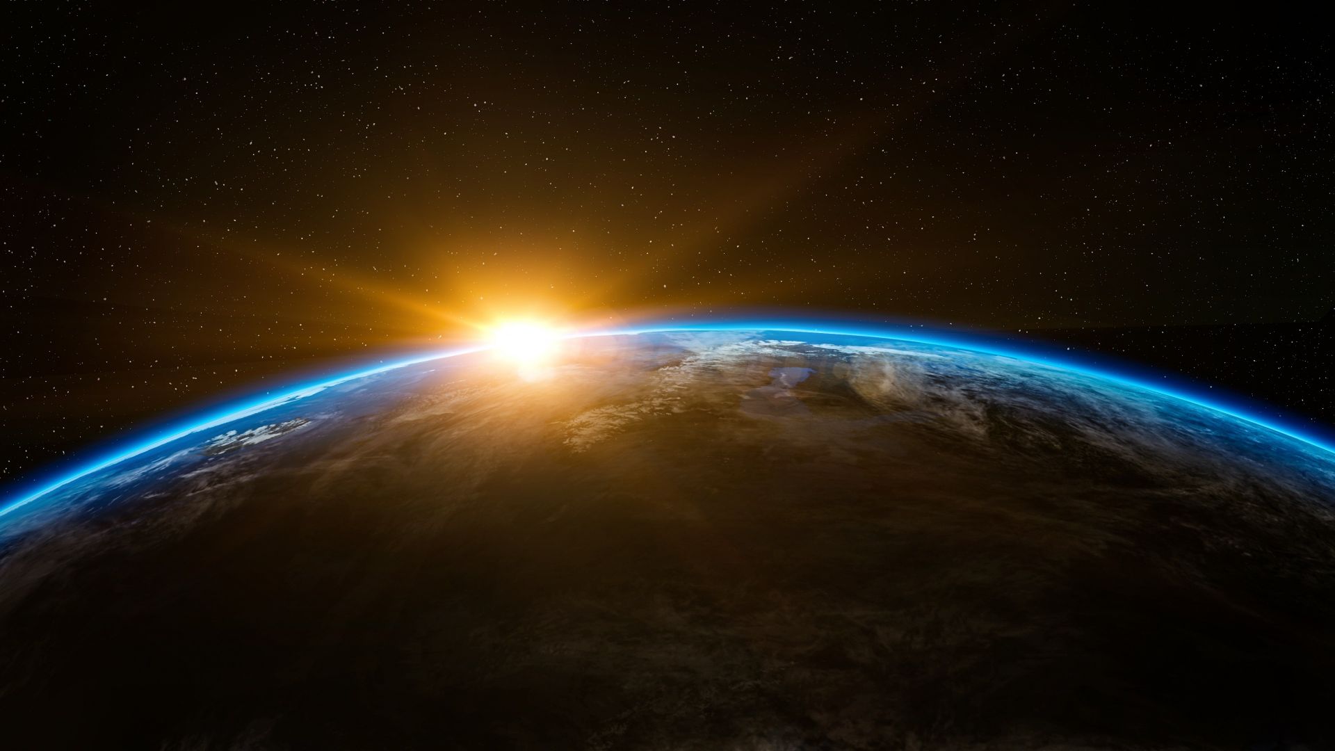 Earth, sunrise, planet, space (horizontal)