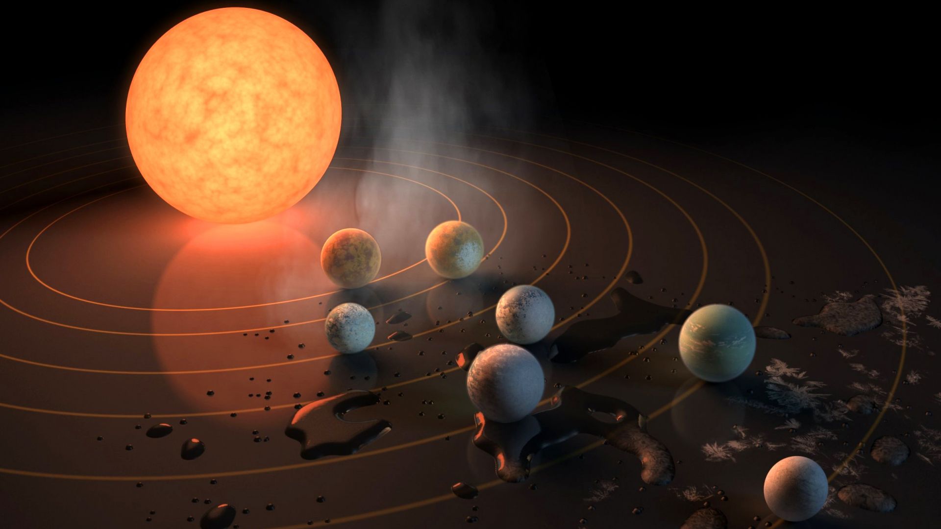 TRAPPIST-1, exoplanet, star, planets (horizontal)