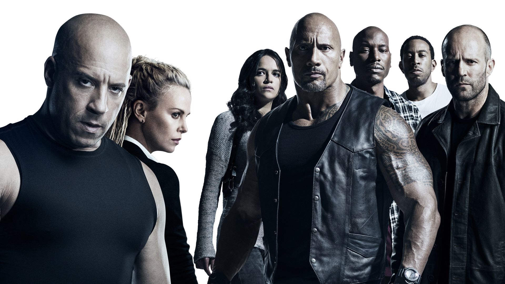 The Fate of the Furious, Vin Diesel, Dwayne Johnson, Jason Statham, Michelle Rodriguez, best movies (horizontal)