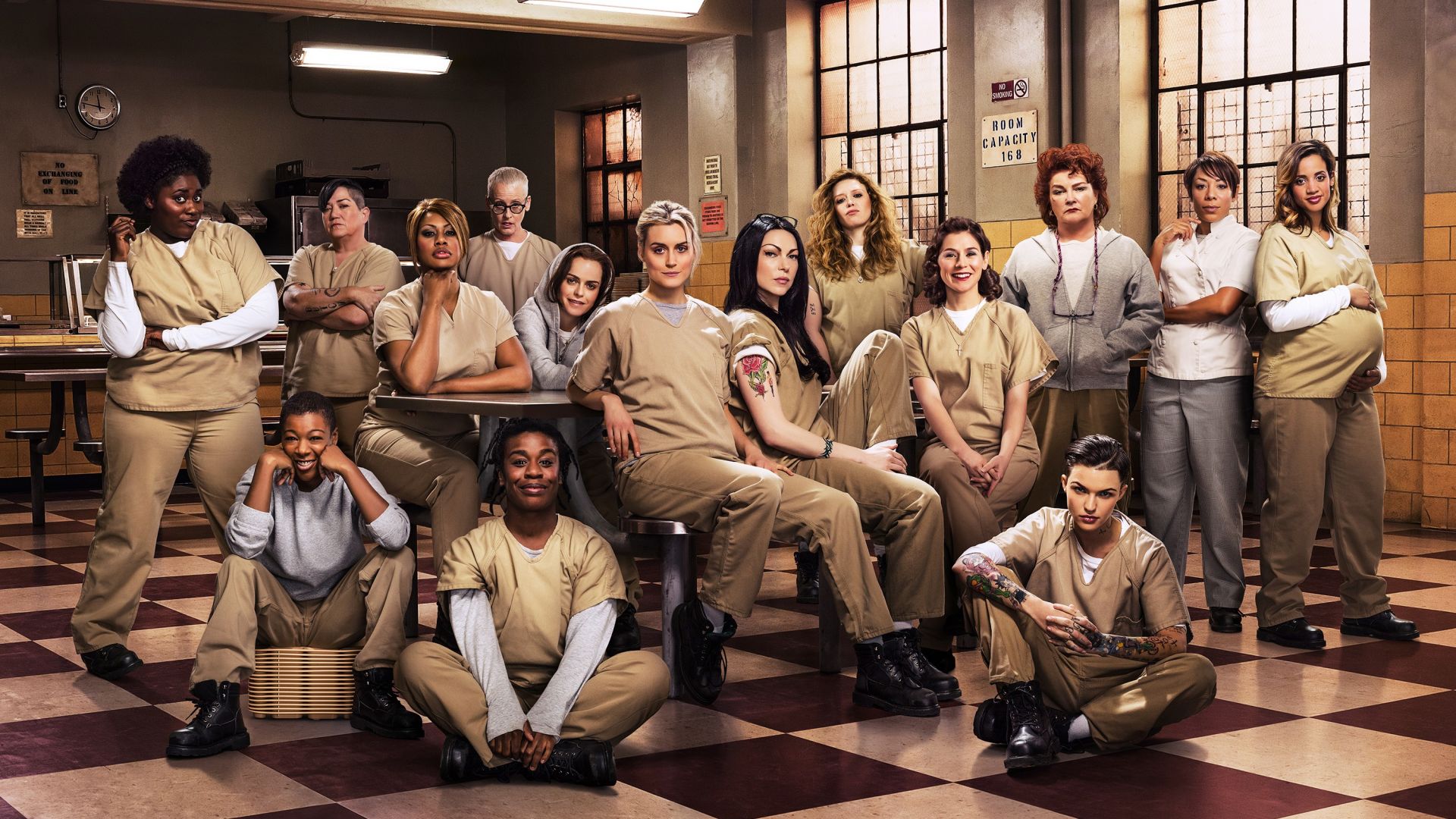 Orange is the new black, full cast, prison, Taylor Schilling, Laura Prepon, Best TV Series (horizontal)