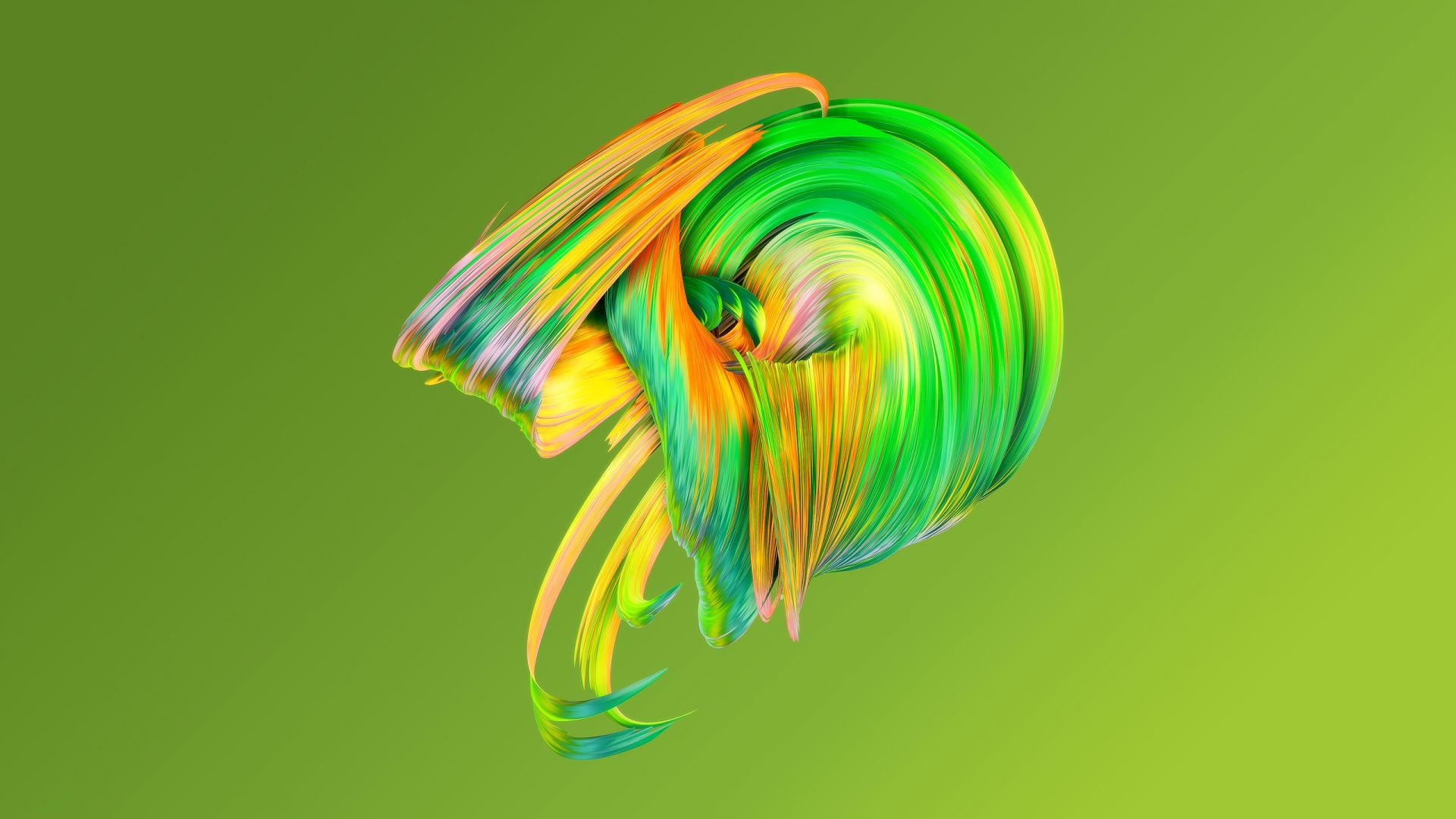 HD, abstract, Paintwaves, green (horizontal)