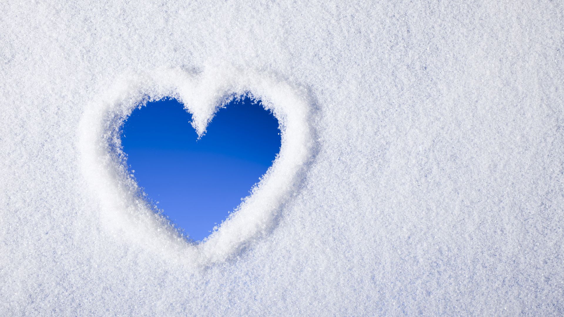 love image, heart, , snow, 4k (horizontal)