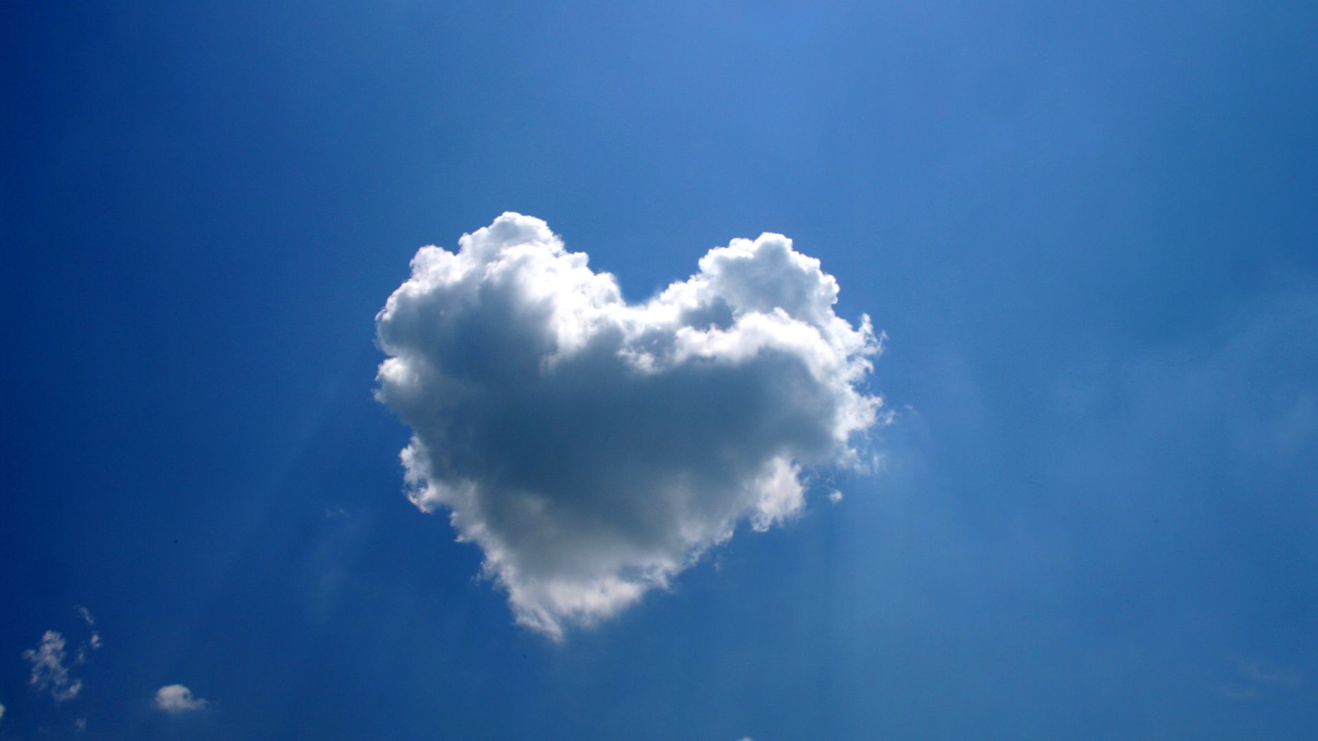 love image, heart, clouds, 4k (horizontal)