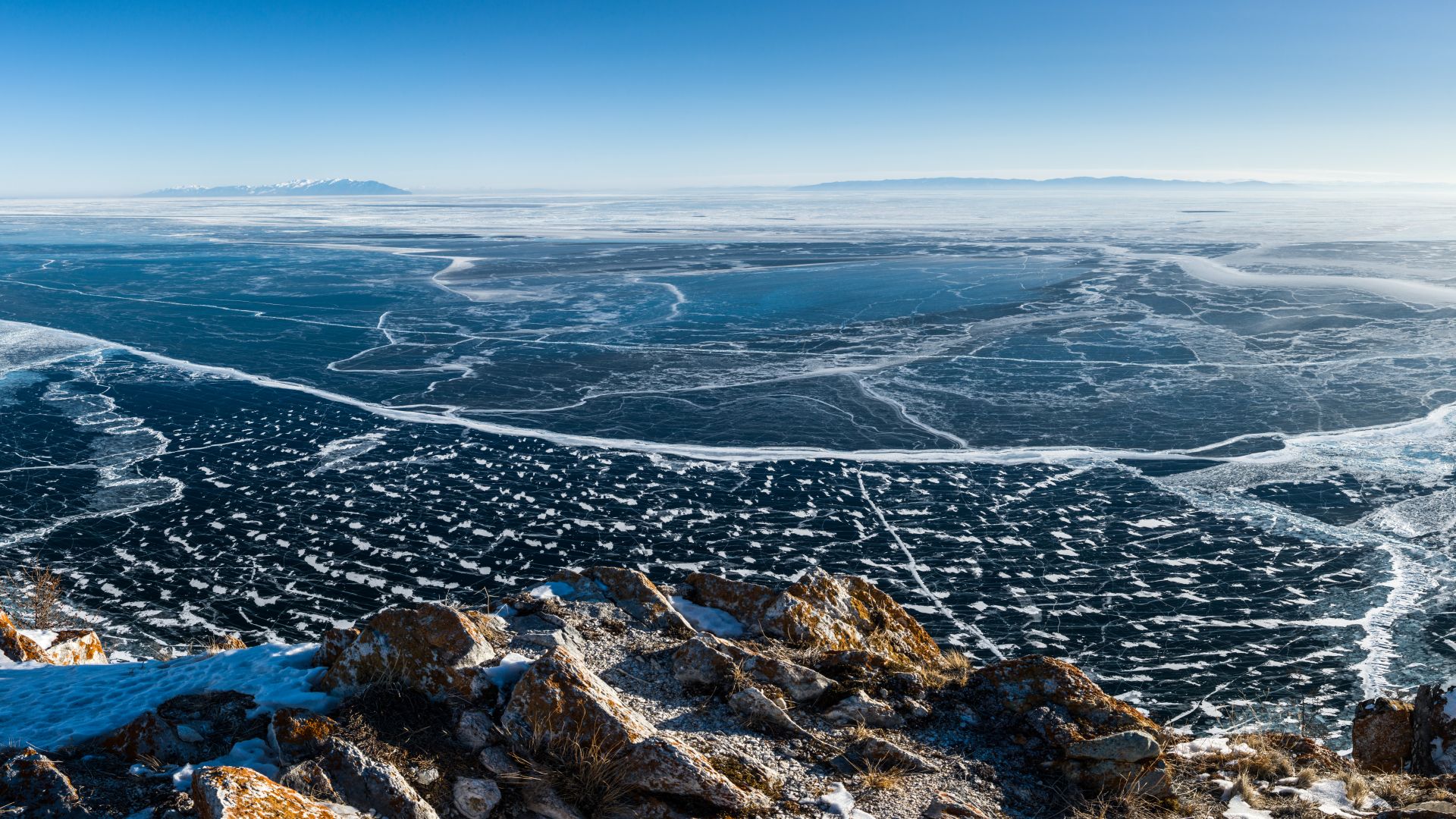 Lake Baikal, ice, 8k (horizontal)