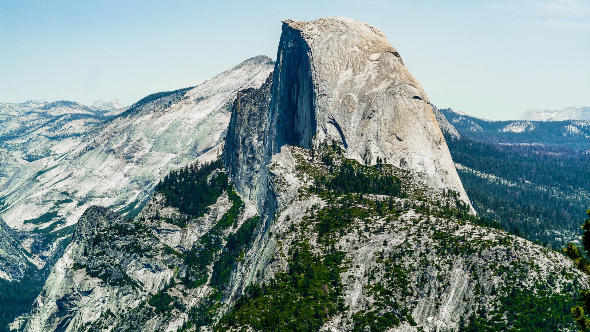 Half Dome, mountain, Yosemite, National Park, California, forest, 5k (horizontal)