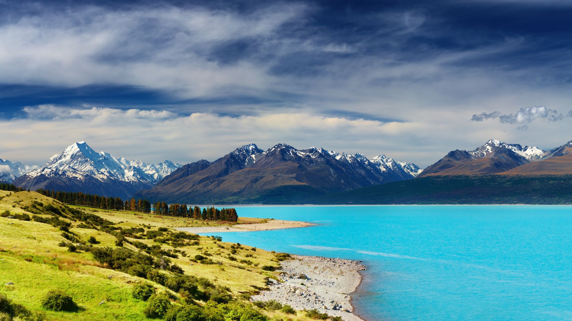 New Zealand, river, mountains, 5k (horizontal)